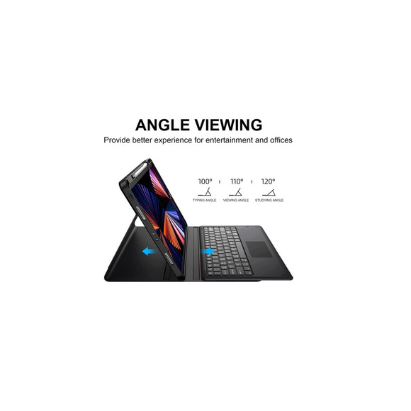 iPad Pro 12.9 Case with Keyboard Case Trackpad 7 Color Backlit Pencil Holder - Picture 5 of 10